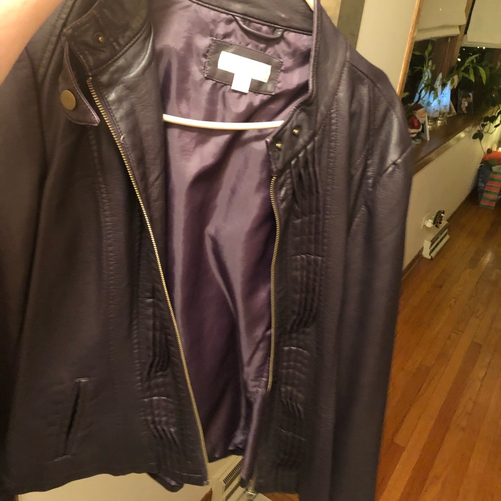 Moto leather style jacket from dress barn